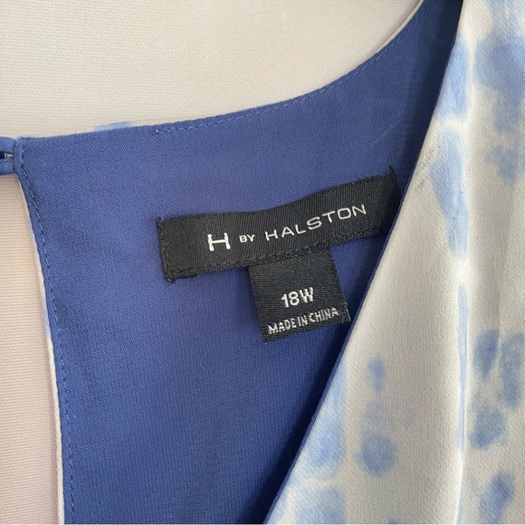 H by Halston Asymmetrical Blue and‎ Gray Cocktail Dress - Picture 3 of 5